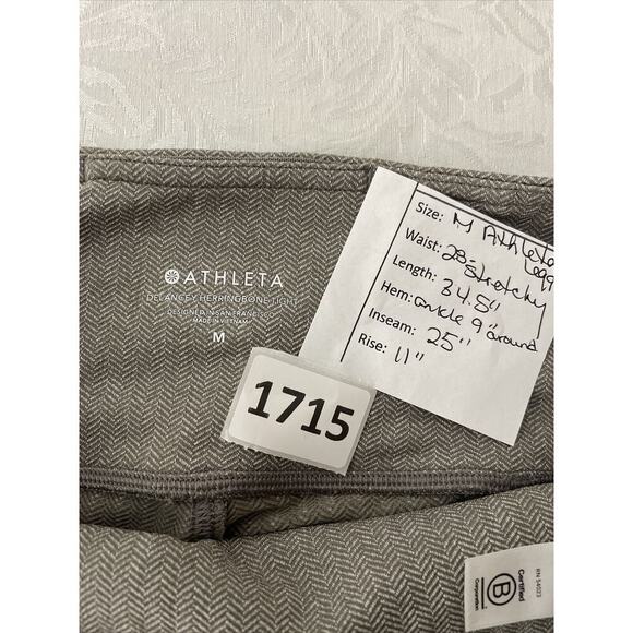 Athleta Womens M Delancey Taupie Brown Herringbone Leggings Classic EUC - Picture 9 of 11